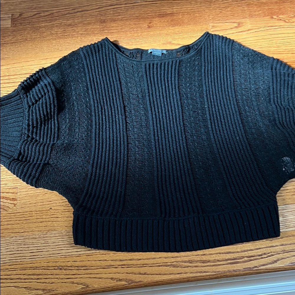 Armani Exchange Black Ribbed Crew Neck Sweater